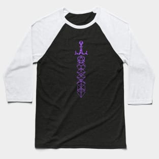 The Polyhedral Dice Collector's Purple Sword Baseball T-Shirt